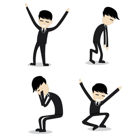 illustration of mood character  of businessmanのイラスト素材
