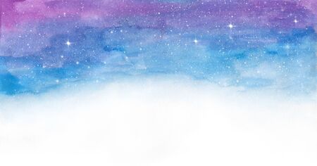 Watercolor colorful  space galaxy with star backgroundの写真素材