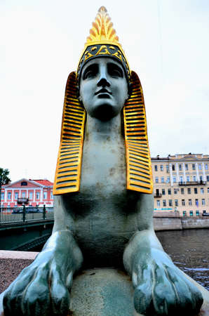 Statue of the Sphinx in st.petersburg.の写真素材