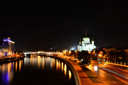 Light at night in moscow,Russia.の写真素材
