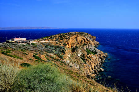 Landscape of Mediterranean at Sounion Greece . の写真素材