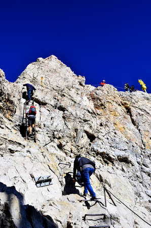 Way up to the Zugspitze summit.のeditorial素材