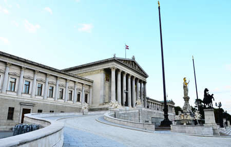The austrian parliament in Vienna, Austria, Europe. の写真素材