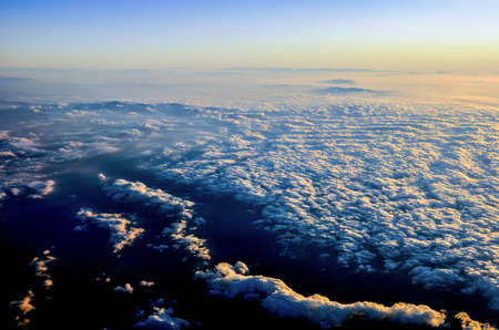 Over view of the sky and the could の写真素材