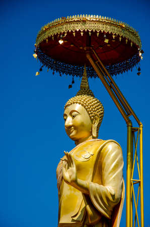 Golden buddah in Lumphun,Thailand の写真素材