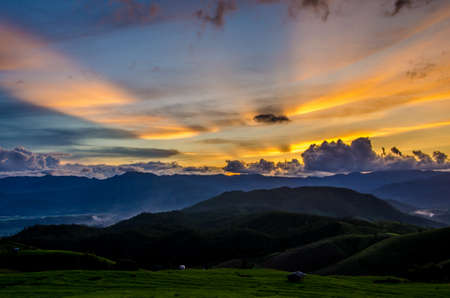 Rice Fields at Maechaem in Thailandの写真素材