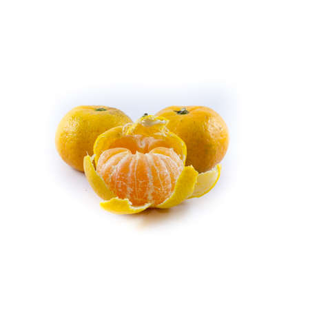 Three Oranges Isolated on Whiteの写真素材