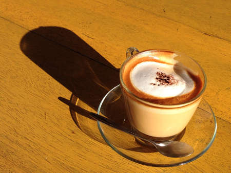 Cup of cappuccino in the morning