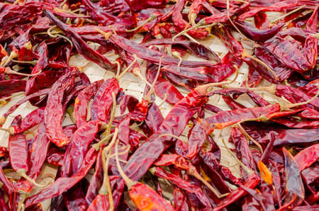 Dried red chilli, food ingredientの写真素材