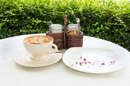 Details of empty coffee cups.