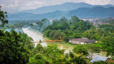 Nam Song river in Vang Vieng, Laos. Viwe from Chang cave