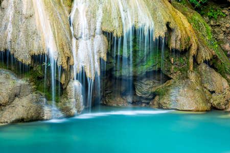 wonderful waterfall, Koe Luang Waterfall in Lamphun, Thailandの写真素材