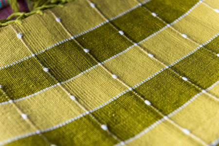 Thailand local cotton stripe textiles in red tone colorの写真素材