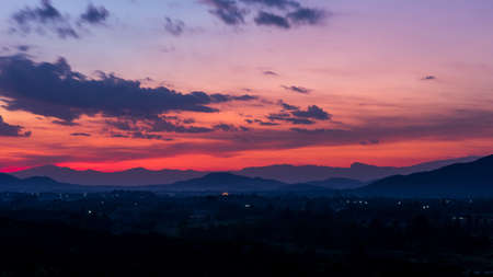 Pink sky, Beautiful sunsetの写真素材