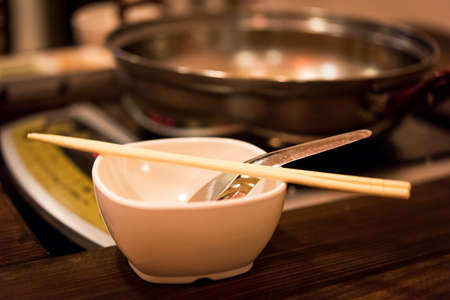 pot for Sukiyakiの写真素材