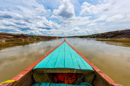 Stone at Sam-Pan-Bok Grand Canyon, Amazing of rock in Mekong riverの写真素材
