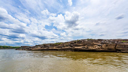 Stone at Sam-Pan-Bok Grand Canyon, Amazing of rock in Mekong riverの写真素材