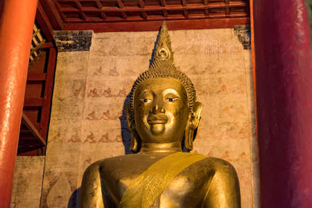 Buddha Image of Wat Phu Mintr, Nan province, Thailand : In Thailand Buddha image are public domain, no artist name or any copy right appear on the imageのeditorial素材