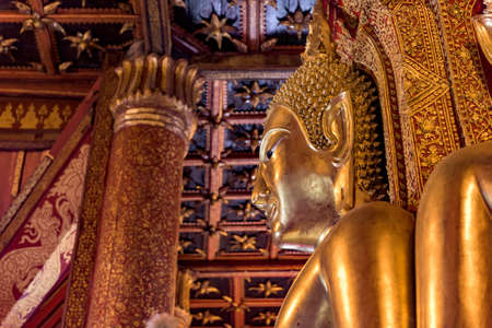 Buddha Image of Wat Phu Mintr, Nan province, Thailand : In Thailand Buddha image are public domain, no artist name or any copy right appear on the imageのeditorial素材
