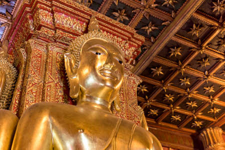 Buddha Image of Wat Phu Mintr, Nan province, Thailand : In Thailand Buddha image are public domain, no artist name or any copy right appear on the imageのeditorial素材