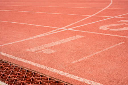 running Track Lane Numbers and grass