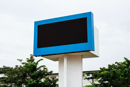 Empty black digital billboard screen for advertisingの写真素材