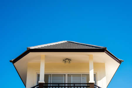 roof tiles with blue sky background