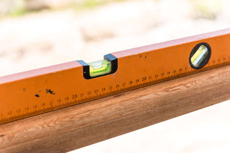 orange building level on the woodの写真素材