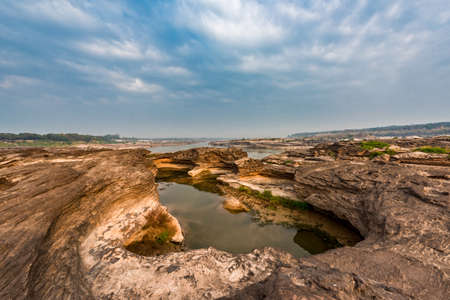 Thailand grand canyon (sam pan bok) at Ubon Ratchathani, Thailandの写真素材