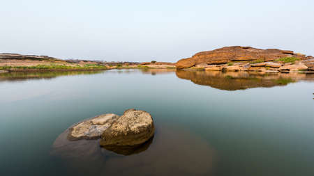 Thailand grand canyon (sam pan bok) at Ubon Ratchathani, Thailandの写真素材