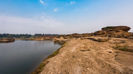 Thailand grand canyon (sam pan bok) at Ubon Ratchathani, Thailandの写真素材