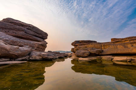 Thailand grand canyon (sam pan bok) at Ubon Ratchathani, Thailandの写真素材