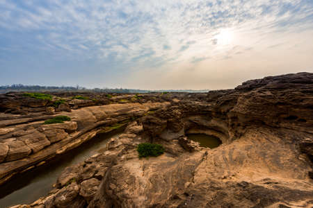 Thailand grand canyon (sam pan bok) at Ubon Ratchathani, Thailandの写真素材