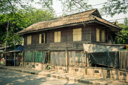 LAMPANG, Thailand - March 20, 2016 :The old village near the Train Station in Lampang province, Thailand. (vintage style)のeditorial素材
