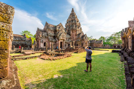 Phanom Rung historical park is Castle Rock old Architecture about a thousand years ago at Buriram Province,Thailandのeditorial素材