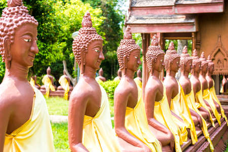 buddha statues in the parkの写真素材