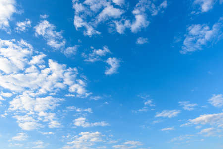 Beautiful cirrus clouds against the blue skyの写真素材