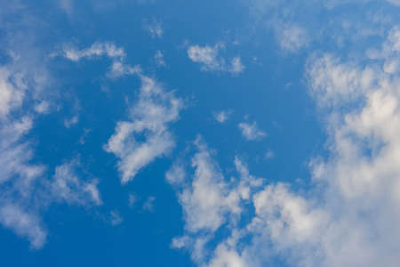 Beautiful cirrus clouds against the blue skyの写真素材