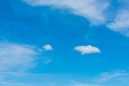 Beautiful cirrus clouds against the blue skyの写真素材
