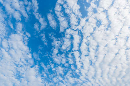 Beautiful cirrus clouds against the blue sky, Pattern of clouds in the blue sky, blue sky with cloud.の写真素材