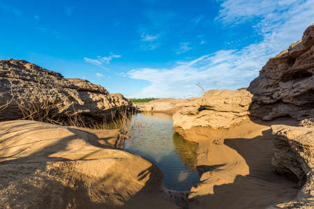 Thailand grand canyon (sam pan bok) at Ubon Ratchathani, Thailandの写真素材