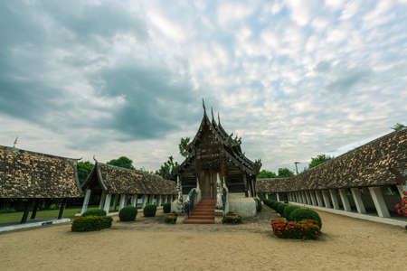 Wat Ton Kain, Old wooden temple in Chiang Mai Thailand, They are public domain or treasure of Buddhism. (vintage style)の写真素材