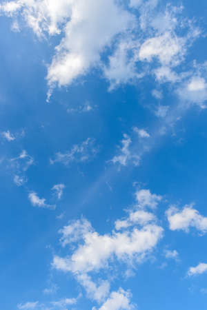 Beautiful cirrus clouds against the blue skyの写真素材
