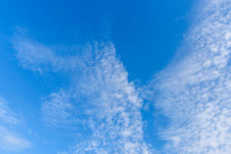 Beautiful cirrus clouds against the blue sky