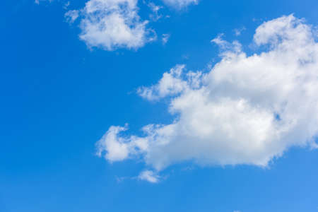Beautiful cirrus clouds against the blue skyの写真素材