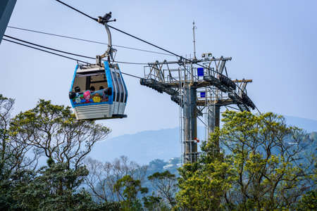 Taipei, Taiwan - April 1, 2017: Maokong Gondola cable car. Maokong Gondola is a gondola lift transportation system in Taipei.のeditorial素材