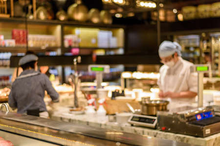 store blur background with bokehの写真素材