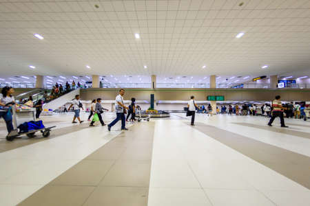 DON MUANG, THAILAND -MARCH 27 2017: Arrival zone of Don Muang international airport which crowded...