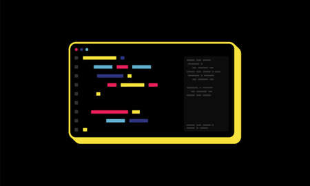 Text Editor Programming Sticker Illustration Vector Printのイラスト素材