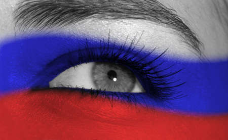 eye with flagの写真素材